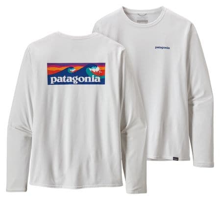Camiseta de manga larga blanca Patagonia Capilene Cool Daily Graphic