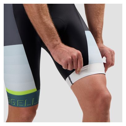 Cuissard court à Bretelles Rogelli Hero II - Homme - Noir/Bleu/Lime