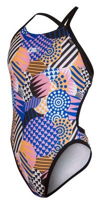 Einteiliger Badeanzug Damen Z3rod Swimsuit Patchwork Blau