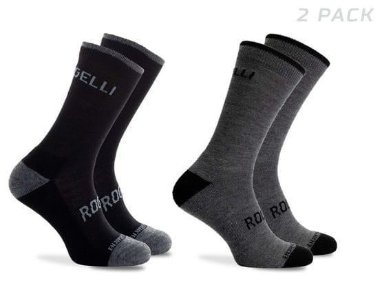 Chaussettes Velo Rogelli Wool - Unisexe - Noir/Gris/Noir