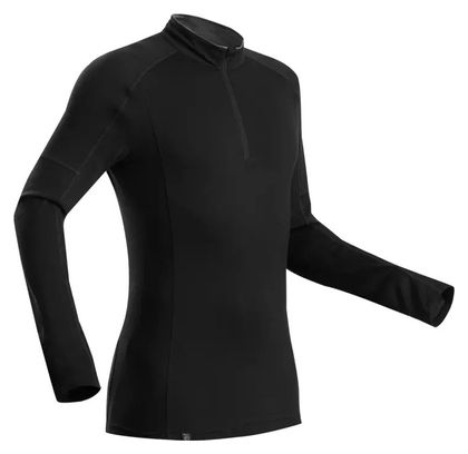 Forclaz Zip Trek 500 Merino Long Sleeve T-Shirt Black