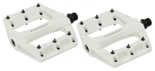 Pair of Insight Thermoplastic DU Flat Pedals White