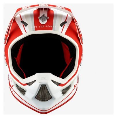 100% Status Caltec Red / White Full Face Helmet