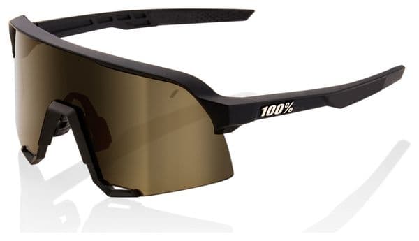 Producto reacondicionado - Gafas de sol 100% | S3 Soft Tact | Lente negro / dorado espejado