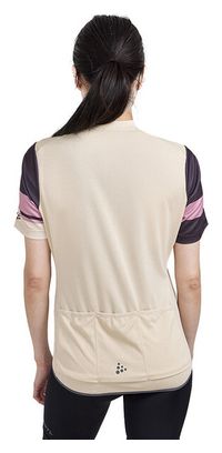 Craft Women's Core Endur Beige Black Short Sleeve Jersey