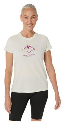 Maillot manches courtes Femme Asics Fujitrail Logo Beige Rose