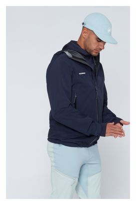 Mammut Crag Hooded Waterproof Jacket for Men, Blue