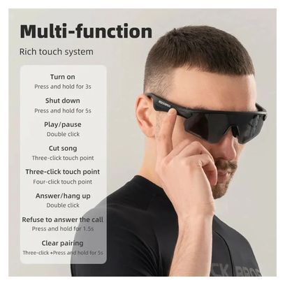 Sunglasses sport Bluetooth photochromic black