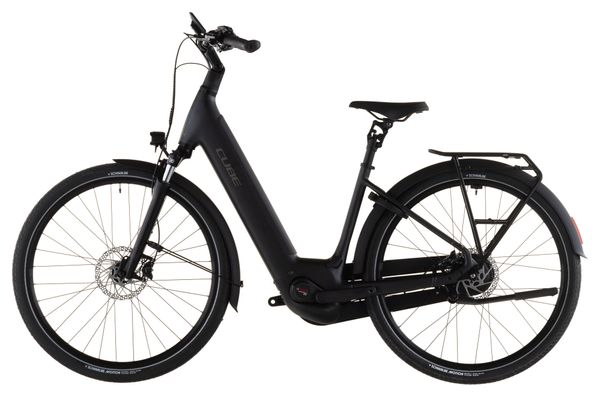 Cube Supreme Hybrid Comfort Pro 600: bici da città elettrica con accesso facilitato, cambio Enviolo, batteria da 600 Wh, ruote da 26", colore grigio, modello 2026