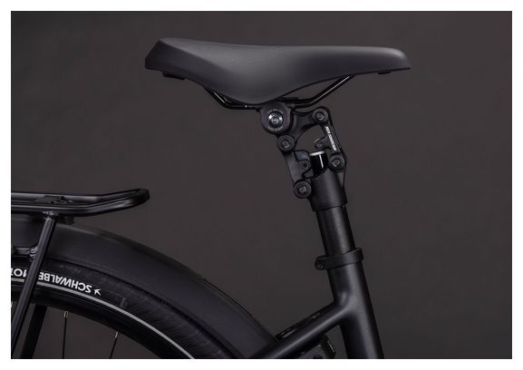 Cube Supreme Hybrid Comfort Pro 600: bici da città elettrica con accesso facilitato, cambio Enviolo, batteria da 600 Wh, ruote da 26", colore grigio, modello 2026