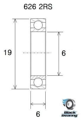 Roulement B3 - BLACKBEARING - 626-2rs