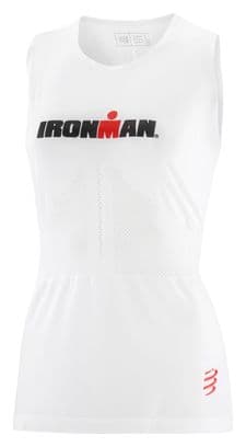 Camiseta de Tirantes Compressport Mujer IronMan Dazzle Blanca
