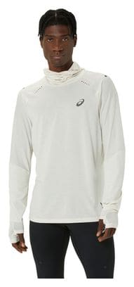 Haut thermique à capuche Asics Metarun Winter Blanc Homme