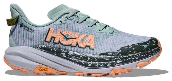 Zapatillas de trail Hoka Speedgoat 6 GTX Gris/Verde/Corazo para mujer