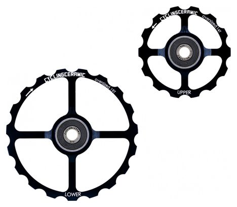 CyclingCeramic Oversized Pulley Wheels 14/19T Schwarz