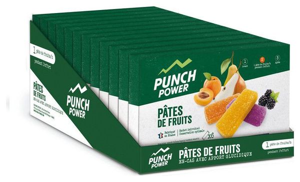 Punch Power Pâtes de Fruits Energétiques - Lot de 12 x 6 - Saveur Multifruits