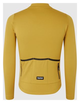 Maillot Manches Longues Gravelin Merinotech Thermal Jaune Moutarde