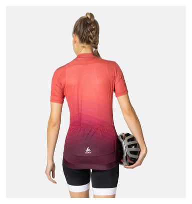 Maillot Manches Courtes Zippé Odlo Zeroweight Femme Rouge / Bordeaux