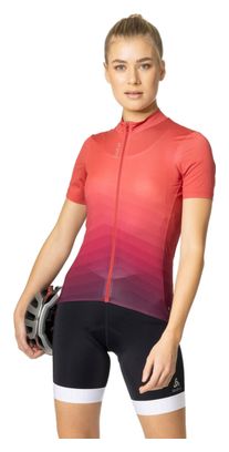 Odlo Zeroweight Damen Kurzarmtrikot mit Reißverschluss Rot / Bordeaux