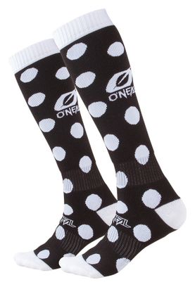 Paar ONEAL Pro Mx Candy High Socken Schwarz / Weiß