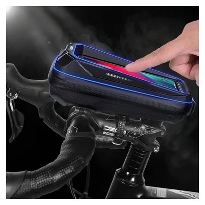 Sacoche de guidon WILD MAN de vélo étanche avec porte-téléphone noire