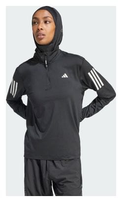 Chaqueta Adidas Own The Run Mujer Negra 1/2 Cremallera