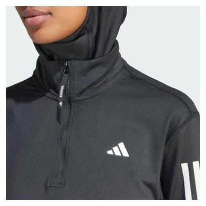 Chaqueta Adidas Own The Run Mujer Negra 1/2 Cremallera