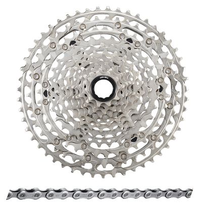 Pack Cassette Shimano Deore M6100 CS-M6100-12 12V 10/51 + Catena Shimano Deore M6100 CN-M6100 12V 126 maglie