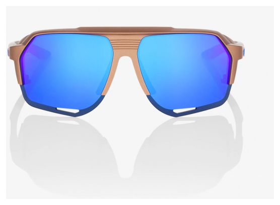 Brille 100% - Norvik Kupferchrom matt Verspiegelte Gläser Mehrschicht blau