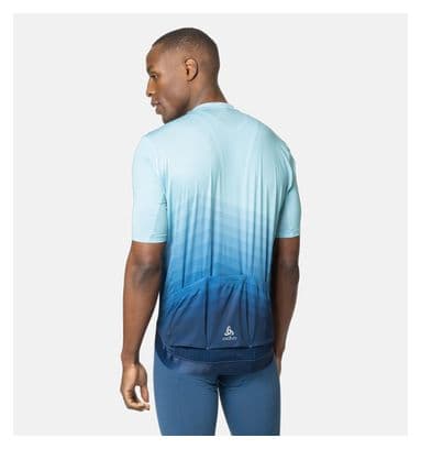Odlo Zeroweight Turquoise / Blue Short Sleeve Zip Jersey