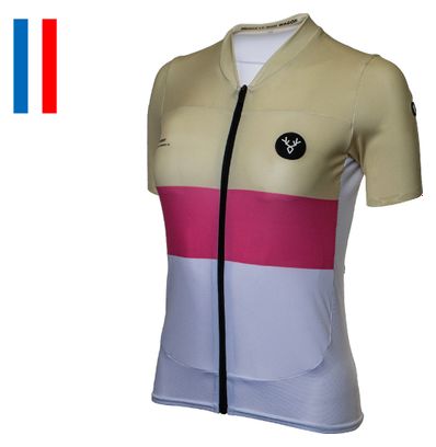 Damen Kurzarmtrikot LeBram Pas de Peyrol Beige Rosa