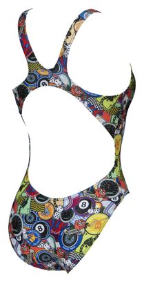 Swimsuit Woman ARENA SWIM TECH HIGH PHANTASY PRINTS MOTO PATCHES Red