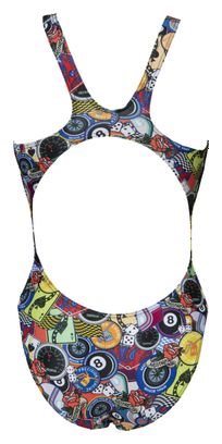 Swimsuit Woman ARENA SWIM TECH HIGH PHANTASY PRINTS MOTO PATCHES Red