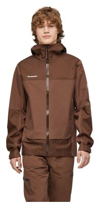 Giacca impermeabile Mammut Ducan Guide Hooded marrone da uomo