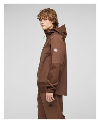 Giacca impermeabile Mammut Ducan Guide Hooded marrone da uomo