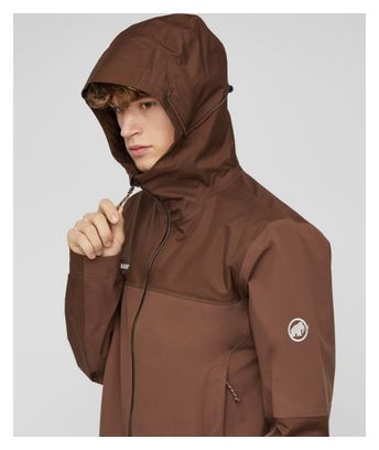 Giacca impermeabile Mammut Ducan Guide Hooded marrone da uomo
