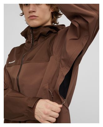 Giacca impermeabile Mammut Ducan Guide Hooded marrone da uomo
