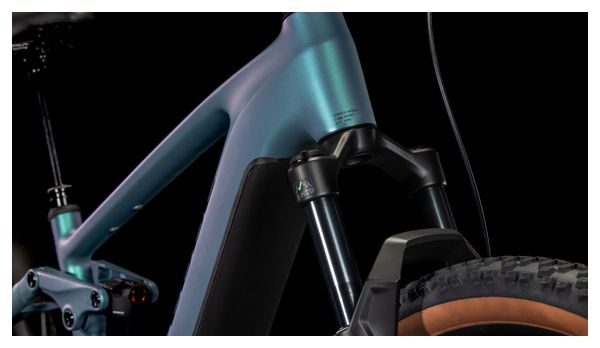 VTT Électrique Tout-Suspendu Cube Stereo Hybrid One22 Race 800 Shimano Deore 12V 800 Wh 29'' Bleu Vert Smaragd 2025