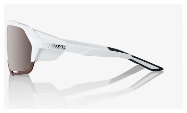 100% Bril - Norvik - Soft Tact Wit - Hiper Zilver Spiegelende Lenzen