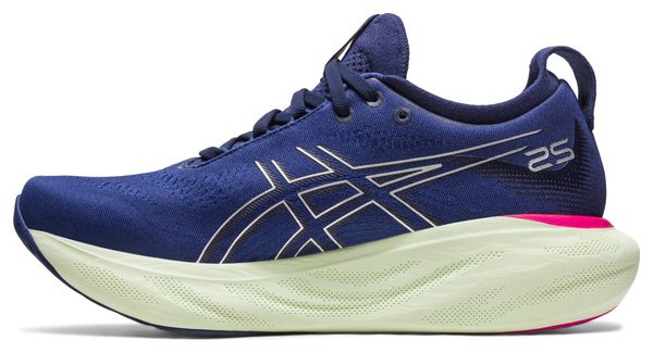 Chaussures de Running Asics Gel Nimbus 25 Bleu Vert Rose Femme