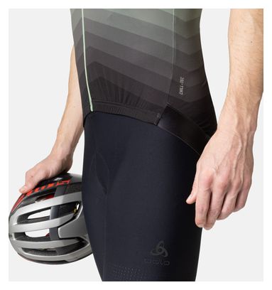 Odlo Zeroweight Short Sleeve Zip Jersey Green / Black