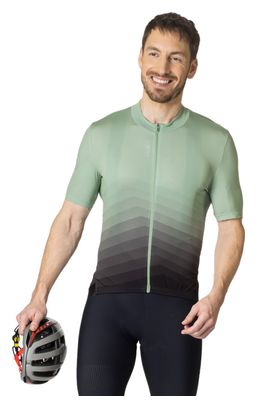 Odlo Zeroweight Short Sleeve Zip Jersey Green / Black