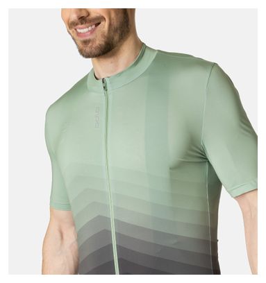 Odlo Zeroweight Short Sleeve Zip Jersey Green / Black