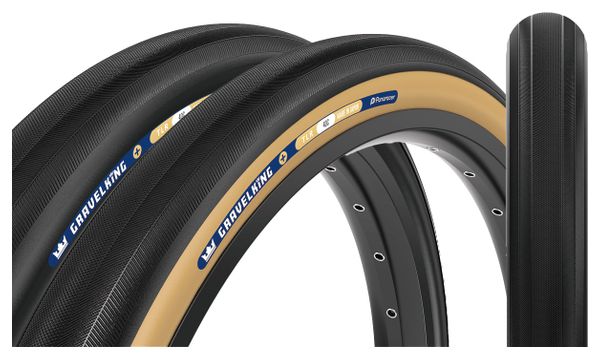 Panaracer GravelKing+ Pneumatico Gravel 700 mm Tubeless Ready Folding ZSG Gravel Compound BeadLock TuffTex+ Black