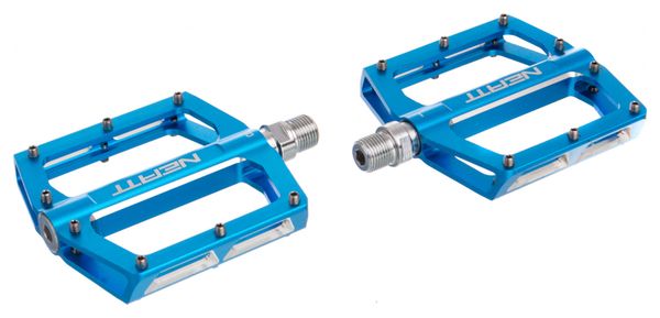 Pair of Neatt Attack V2 8 Pin Flat Pedals Blue
