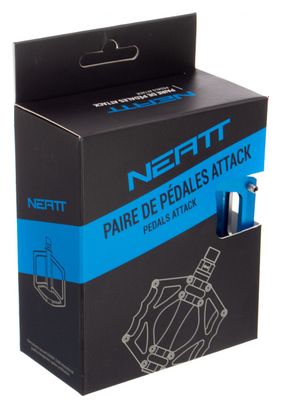 Pair of Neatt Attack V2 8 Pin Flat Pedals Blue
