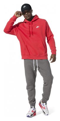 Sweat à capuche Nike Sportswear Club Fleece Rouge / Blanc