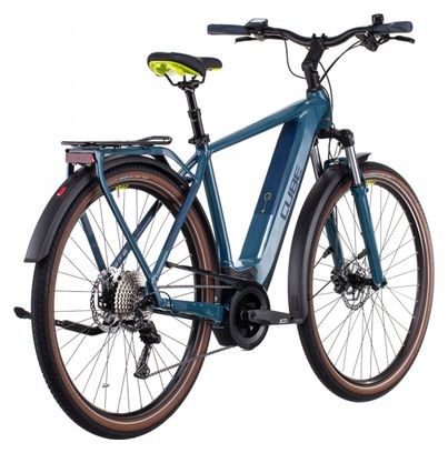 Bicicleta urbana eléctrica Cube Kathmandu Hybrid One 500 Shimano Deore 10S 500 Wh 700 mm Teal Blue 2022
