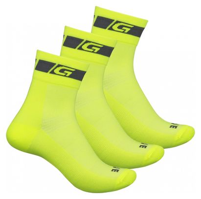 3 Paar GripGrab Hi-Vis Regular Socks Fluo Yellow