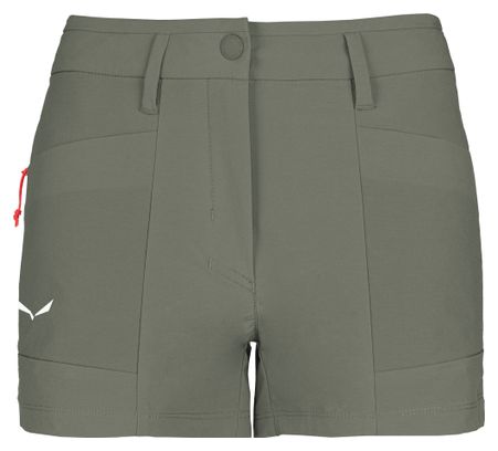 Pantaloncini Salewa Puez Durastretch Cargo verdi da donna